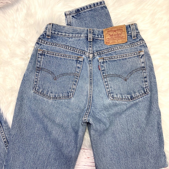 👖|•LEVI'S•| Vintage 512 Super High Rise Slim Fit Tapered Leg Jeans Size 9 Jr. - Picture 3 of 7